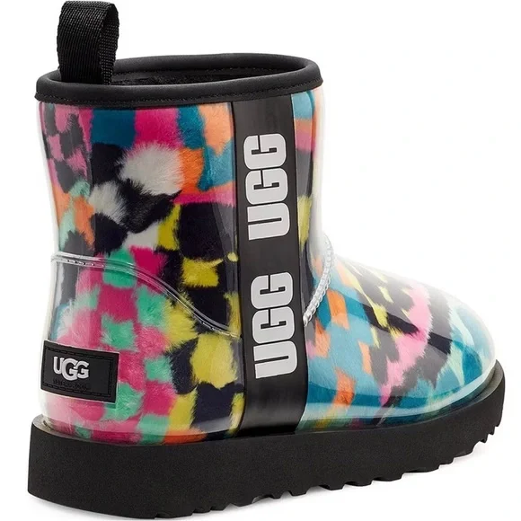 New UGG Classic Clear Mini Checks Checkered Waterproof Boots - Women's Sz 8 - Picture 2 of 6